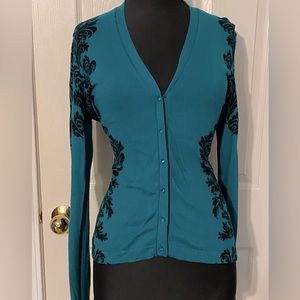 Teal cardigan sweater